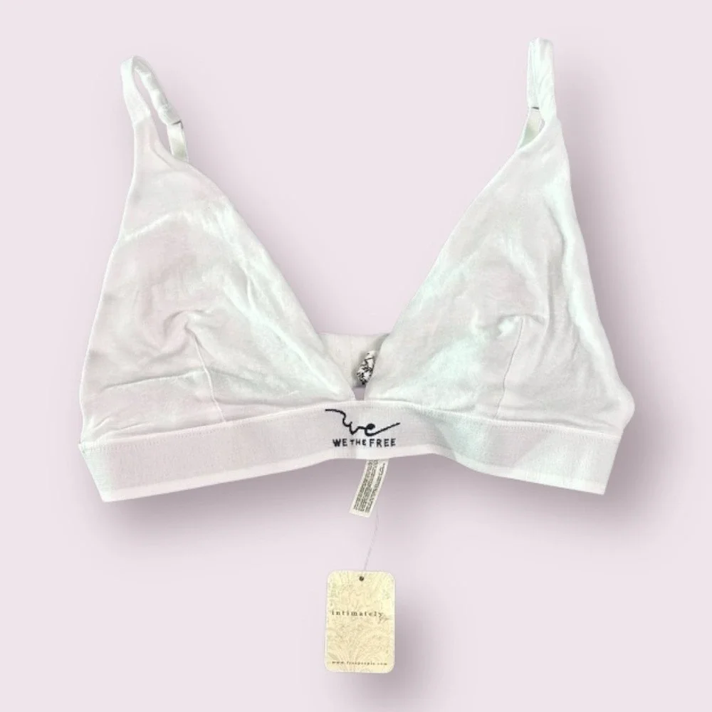 We The Free Free People Triangle Bralette Ivory‎ L NWT - Picture 6 of 12